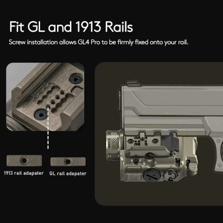 RovyVon GL4 Pro 4-in-1 (Latarka + Laser Zielony + IR), Desert Tan, Śruba