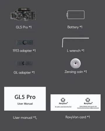 RovyVon GL5 Pro 4-in-1 Compact (Pistoletowa), Black, Dźwignia QD