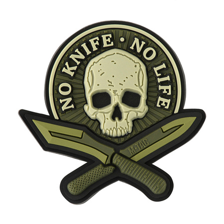 Naszywka No Knife - No Life 3D PVC  - Olive