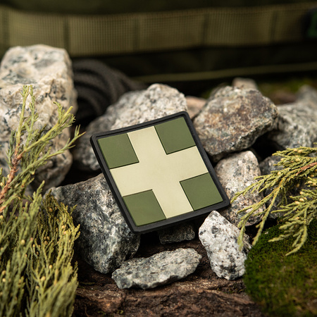Naszywka Medic Cross Square PVC  - Olive