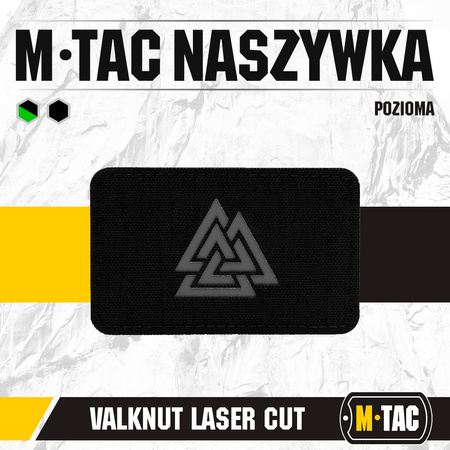 Naszywka Valknut pozioma Laser Cut  - Black/Grey