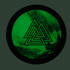 Naszywka Valknut/Drakkar (80mm)  - Black/GID