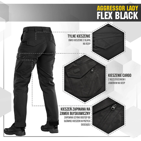 Spodnie Damskie Bojówki Aggressor Lady Flex  - Black
