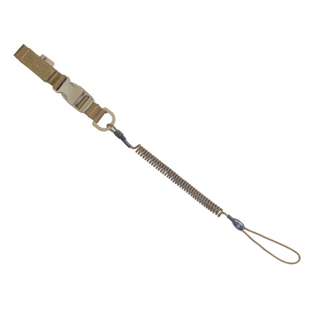 Smycz-Retraktor Lite Kombinowana z D-Ringiem I Fastexem  - Coyote