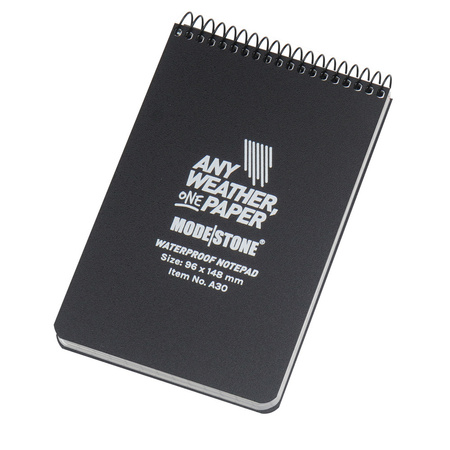 Modestone - Notes wodoodporny - 96 x 148 mm - 50 kartek - Czarny - A30