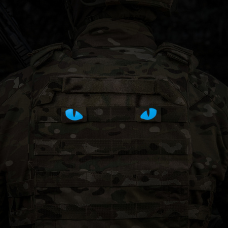 Naszywka Tiger Eyes Laser Cut (para)  - Multicam/Blue