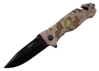Nóż Ratowniczy BSH ADVENTURE N-386D Sprężynowy