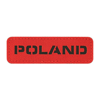 M-Tac naszywka Poland 25x80 Laser Cut - Red/Black