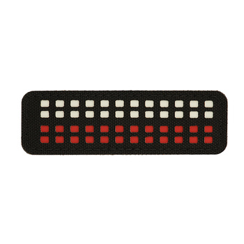 Naszywka flaga 25x80 (miniaturowe kwadraty) Laser Cut - Black/White/Red