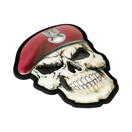 Naszywka Czaszka w Berecie Polska (Wojska powietrznodesantowe i kawaleria powietrzna)  - Dark Burgundy