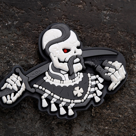 Naszywka Więcej razu nie umierać 3D PVC  - Grey/White