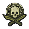 Naszywka No Knife - No Life 3D PVC  - Olive