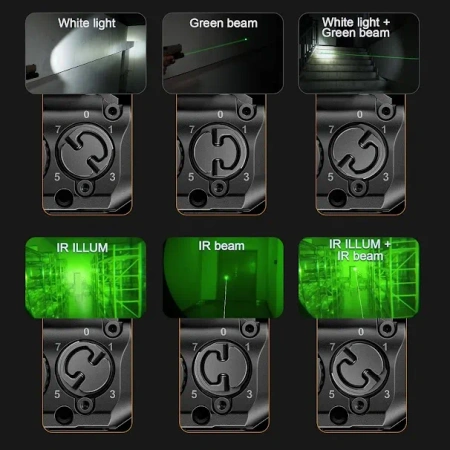 RovyVon GL4 Pro 4-in-1 (Latarka + Laser Zielony + IR), Black, Dzwignia QD