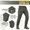 Spodnie Bojówki Taktyczne Sahara Flex Lite  - Army Olive