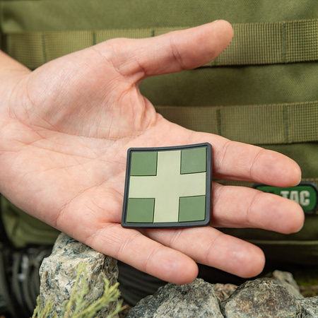 Naszywka Medic Cross Square PVC  - Olive