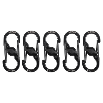 Nite Ize - Karabińczyk S-Biner MicroLock - 5 szt. - Stalowy - Czarny - LSBM-01-5R7