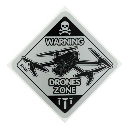 Naklejka Drones Zone Refleksyjny Large  - Black/GID