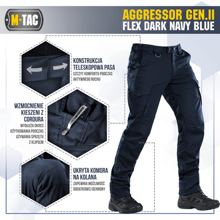 Spodnie taktyczne Aggressor Gen.II Flex  - Dark Navy Blue