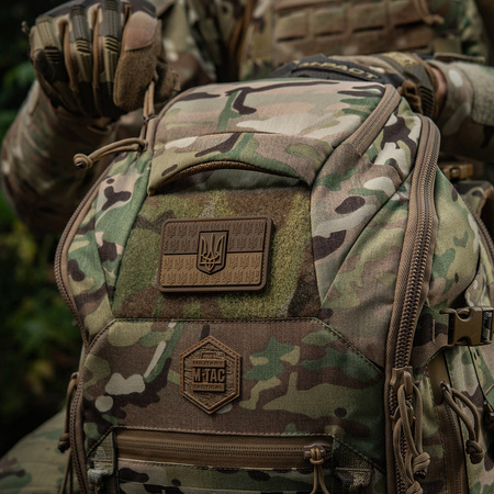 Naszywka Flaga Ukrainy z Herbem Wypukła PVC  - Coyote