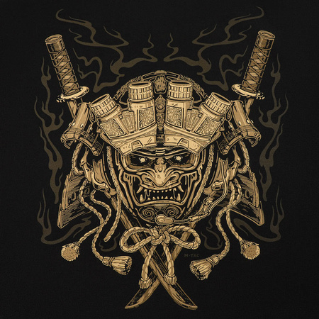 Koszulka Gold Samurai Oversize  - Black