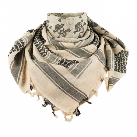 Chusta Shemagh Pirate Skull  - Coyote/Black