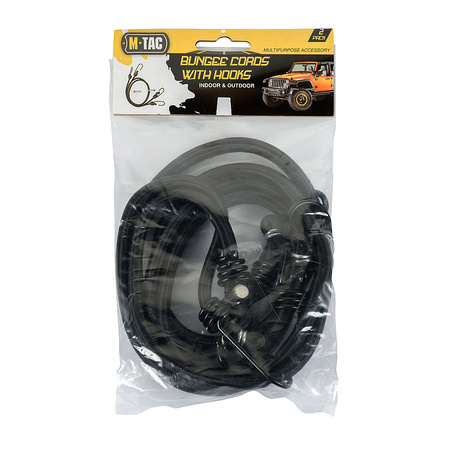 M-Tac Sznurek Elastyczny z Haczykami (2 pcs)  - Black