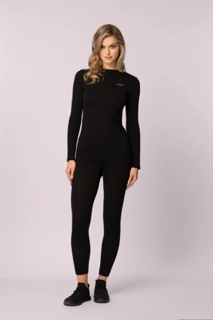 Koszulka termoaktywna MERINO, rękaw długi, damska - Black