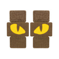Naszywka Tiger Eyes Laser Cut (para)  - Coyote/Yellow
