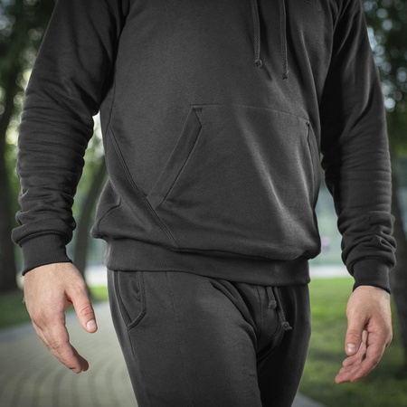 Bluza Hoodie Cotton Raglan  - Black