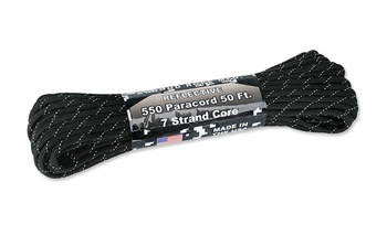 Atwood Rope MFG - Paracord 550-7 - 4 mm - Czarny odblaskowy - 15,24m
