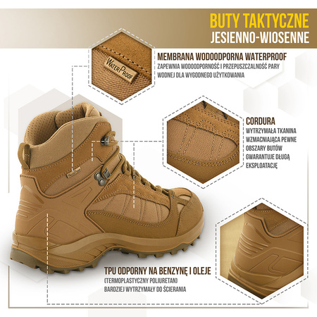 Taktyczne Buty Jesienno-zimowe  - Coyote