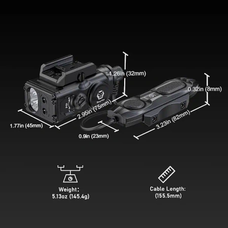 RovyVon GL15 - Światło widoczne i lasery, Black, Pin, Śruba