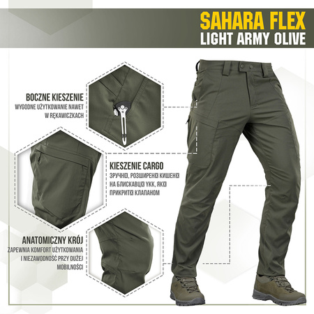 Spodnie Bojówki Taktyczne Sahara Flex Lite  - Army Olive
