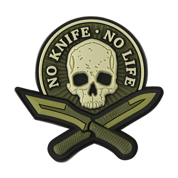 Naszywka No Knife - No Life 3D PVC - Olive