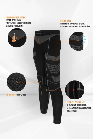 Legginsy termoaktywne THERMO-EVO, męskie - Grey / Light Grey