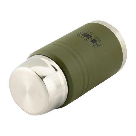 Termos na jedzenie z składaną łyżką ze stali nierdzewnej 750 Ml  - Olive