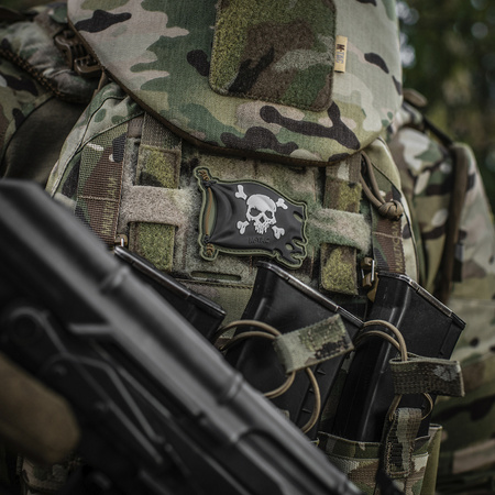Naszywka Jolly Roger PVC  - Olive/Black