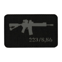 Naszywka AR-15 223/5,56  - Black/Grey