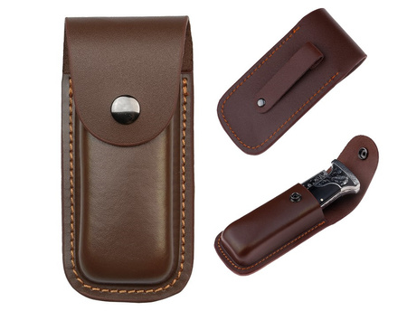 Skórzany pokrowiec na nóż składany BSH ADVENTURE N-996X