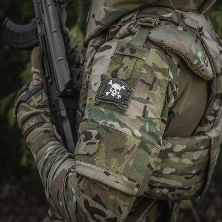 Naszywka Jolly Roger PVC  - Olive/Black