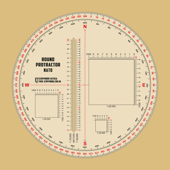 Ecopybook Tactical Ruler Protractor round (130mm) NATO - Color