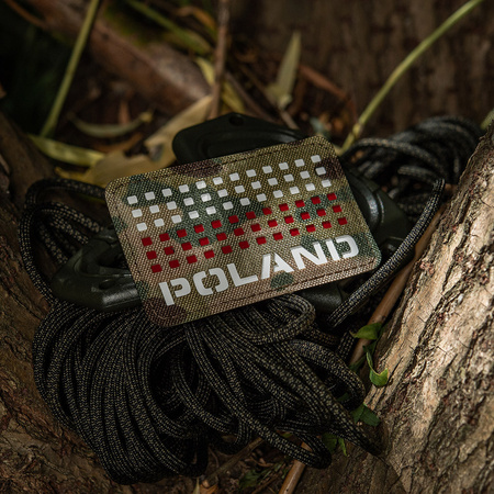 Naszywka Poland (z flagą) 50x80 Laser Cut  - Multicam/White/Red