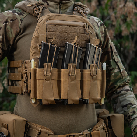 Przeedni Panel na Kamizelkę Taktyczną Cuirass QRS na 3 Magazynki  - Coyote