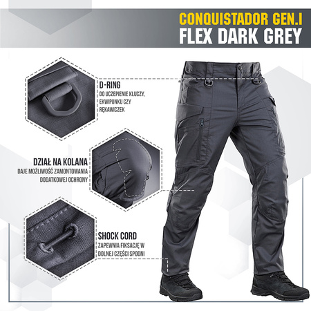 Spodnie taktyczne Conquistador Gen. I Flex  - Dark Grey
