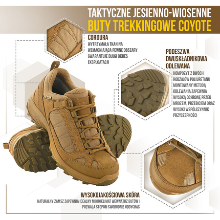 Taktyczne Jesienno-Wiosenne Buty Trekkingowe  - Coyote