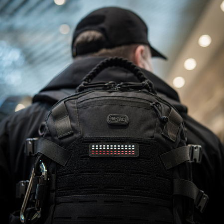 Naszywka flaga 25x80 (miniaturowe kwadraty) Laser Cut  - Black/White/Red