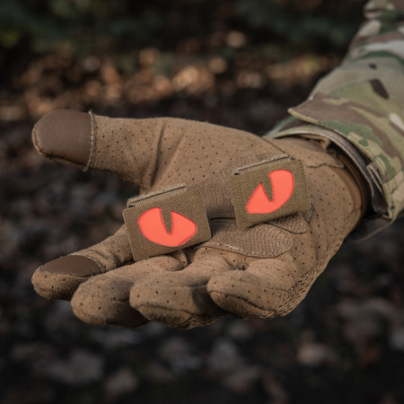 Naszywka Tiger Eyes Laser Cut (para)  - Coyote/Red