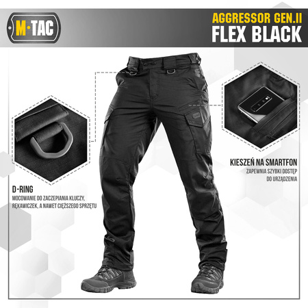 Spodnie taktyczne Aggressor Gen.II Flex  - Black