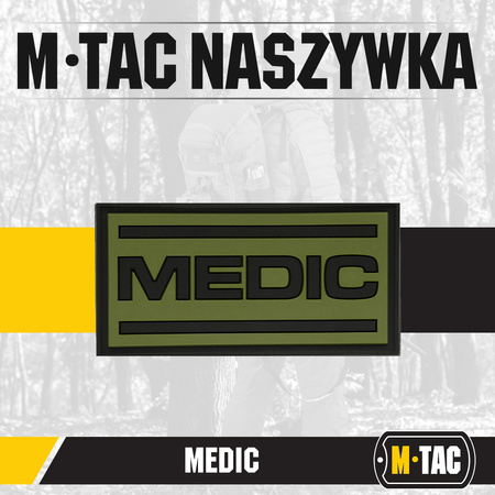 Naszywka Medic PVC  - Black/Olive