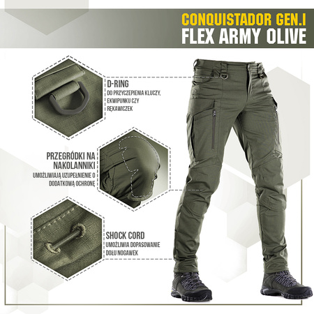 Spodnie taktyczne Conquistador Gen. I Flex  - Army Olive